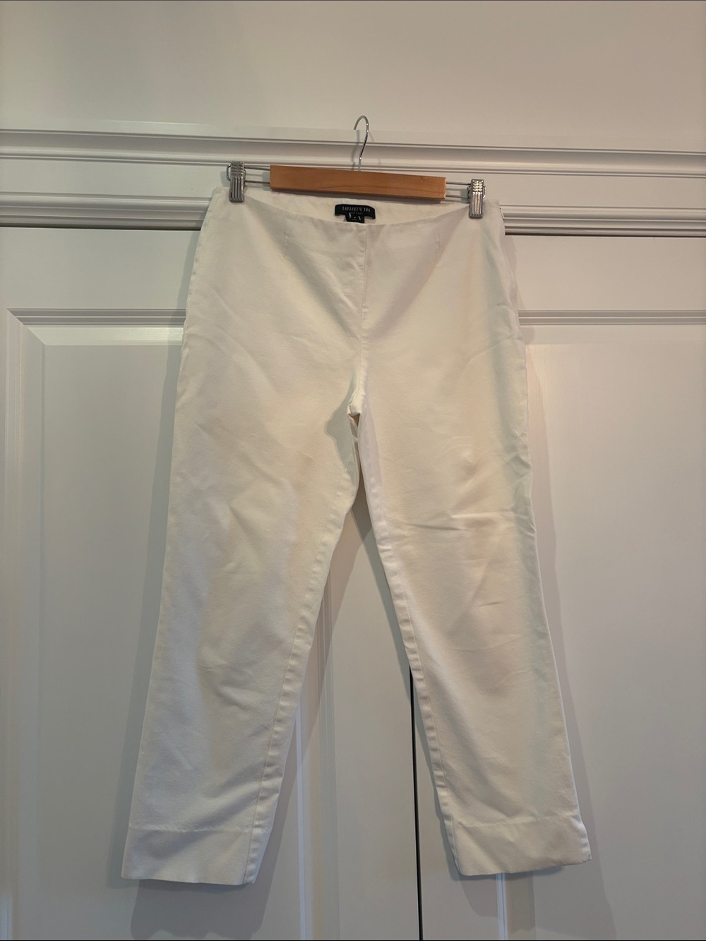 Lafayette 148 White Cropped Pants